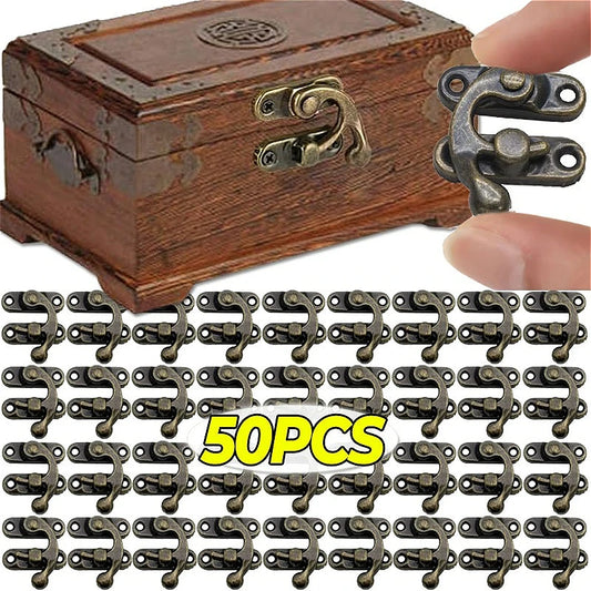 Antique Wooden Jewelry Box Hasps & Latches – Vintage Metal Horn Lock Hardware for Decorative Furniture & Craft Repair