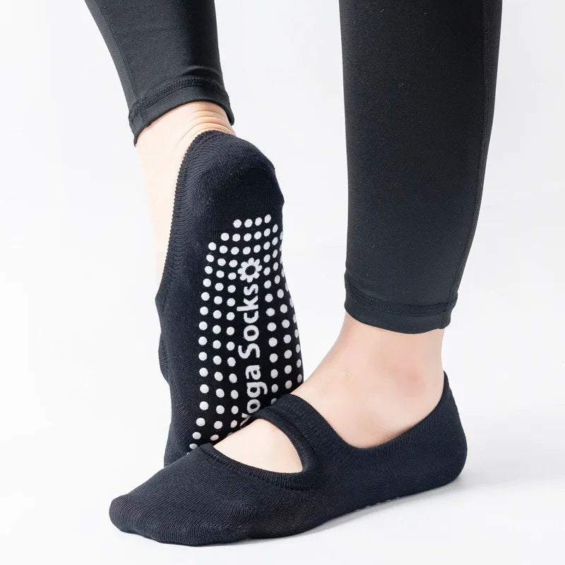 Backless Pilates Grip Socks - Invisible Yoga, Dance & Fitness Floor Socks
