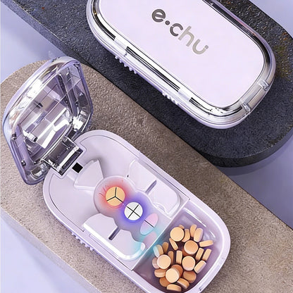 Portable Pill Splitter - Precise Pill Cutter for Even Halves, Thirds & Quarters