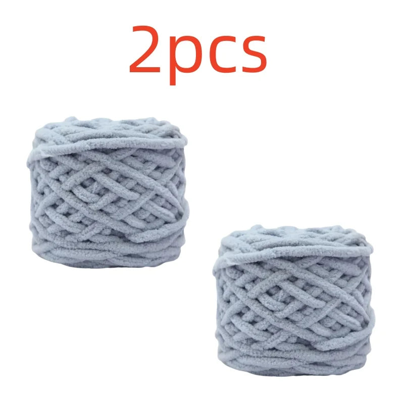 100g Chenille Knitting Yarn – Soft Thick Cotton Ice Strip Wool for DIY Hand Knitting Scarves & Crafts