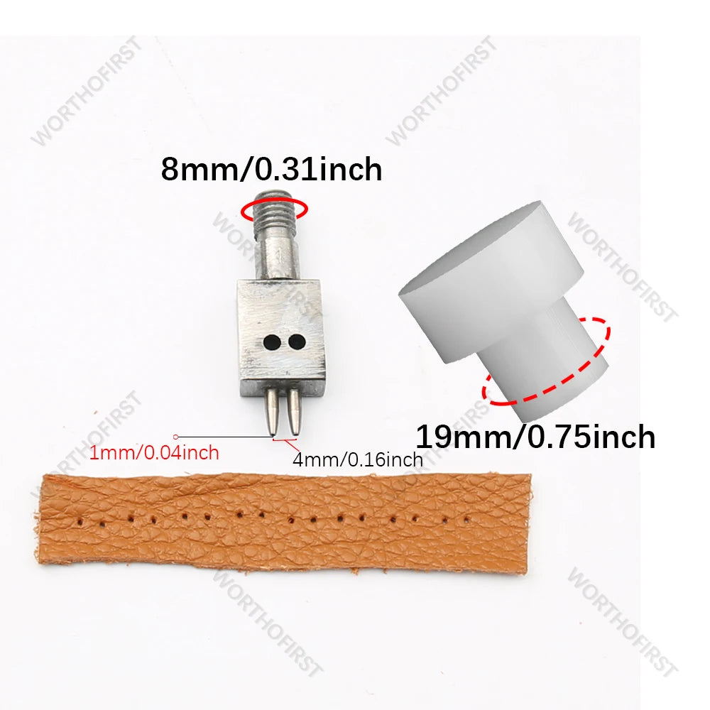 M8 Thread Dies Leather Hole Punch Set – 4/5/6/8mm Round Stitching & Perforated Cut Tools for Hand Press