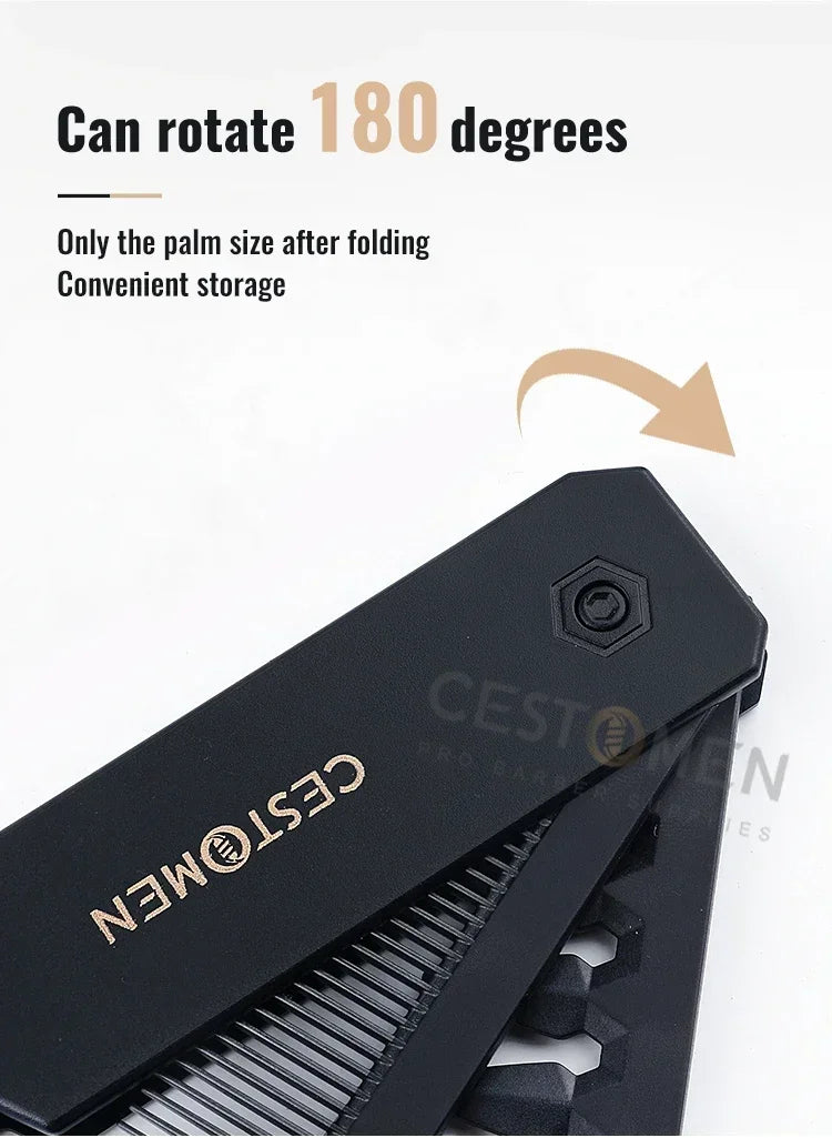 2-in-1 Pocket Folding Comb – Wide Tooth & Beard Comb for Hair Styling and Barber Use