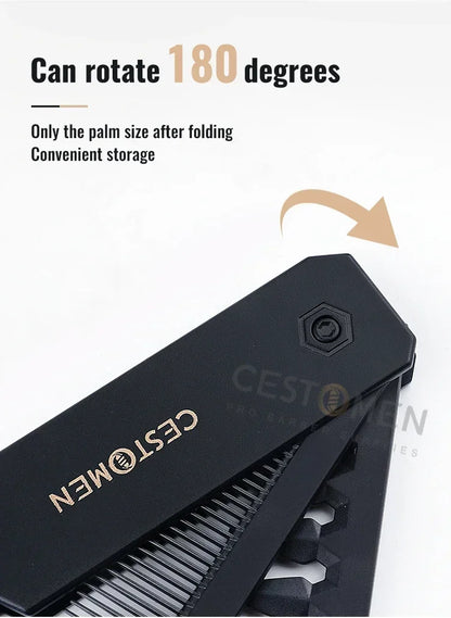 2-in-1 Pocket Folding Comb – Wide Tooth & Beard Comb for Hair Styling and Barber Use