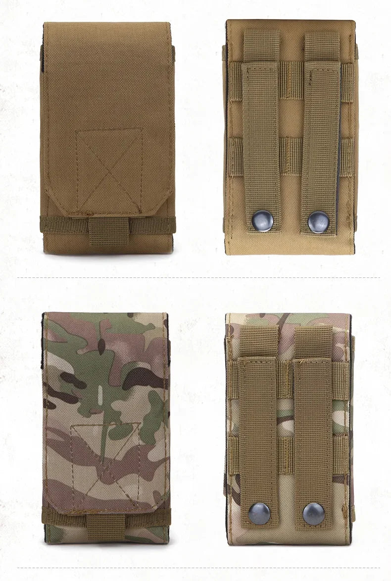 Waterproof Outdoor Camo Tactical Phone Holder – Nylon Waist Belt EDC Hunting Bag