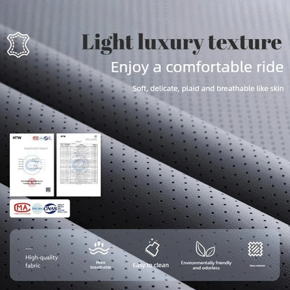 Nappa Leather Car Seat Cover - Anti-Slip Full-Wrap Front Seat Protector Cushion Mat for Drivers