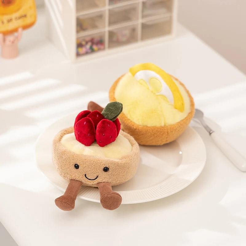 Cute Dessert Plush Toys – Soft Cake, Waffle, Pancake, Macaron, Éclair Stuffed Dolls for Kids Gift & Home Decor