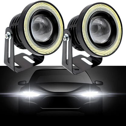 2.5 Inch Angel Eyes Halo Ring - 12V LED Fog Light Headlight Bulb & COB DRL for Car Modification
