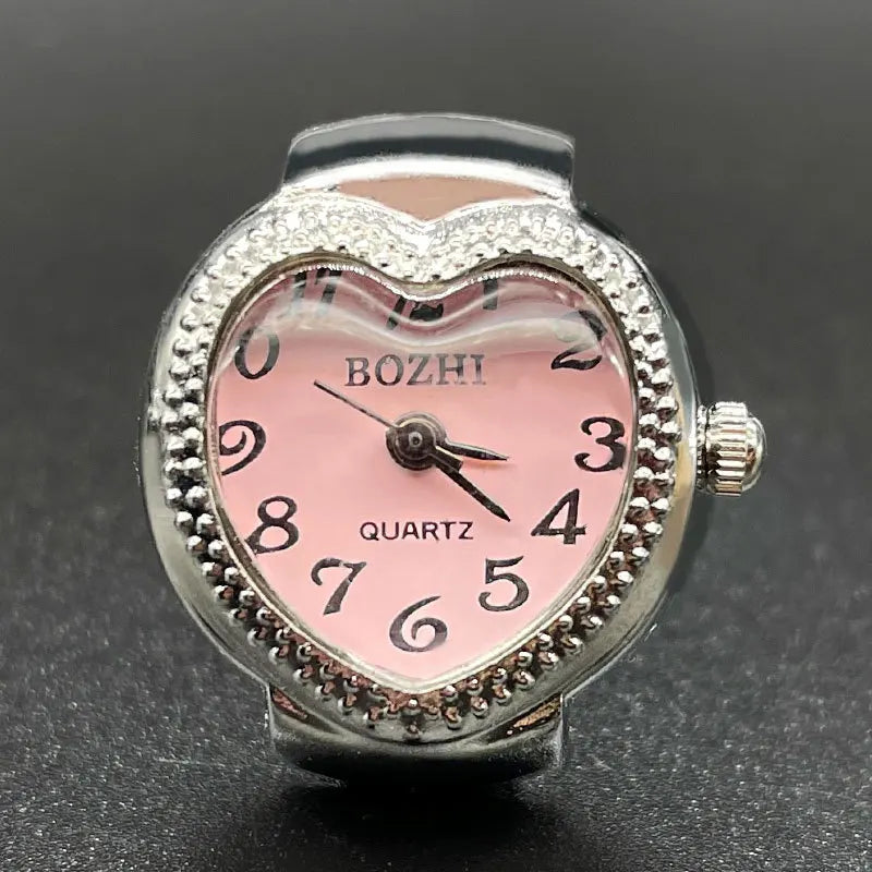 Arabic Digital Ring Watch - Alloy Shell Love Quartz Fashion Timepiece for Men & Women
