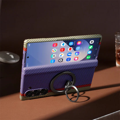 Samsung Galaxy Z Fold 3/4/5/6/7 Case – 360° Full Protection with Screen Glass, Hinge Bracket & Carbon Fiber Cover