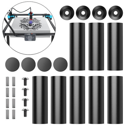 Laser Engraving Machine Heightening Kit – 150mm Metal Leg Expansion Column for Y-Axis Rotary Roller Module
