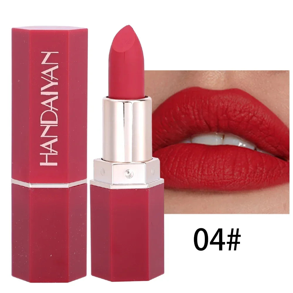 Rose Pink Nude Matte Velvet Lipstick – Long-Lasting, Non-Stick Cup, Waterproof, Sexy Lipsticks for Beauty Makeup