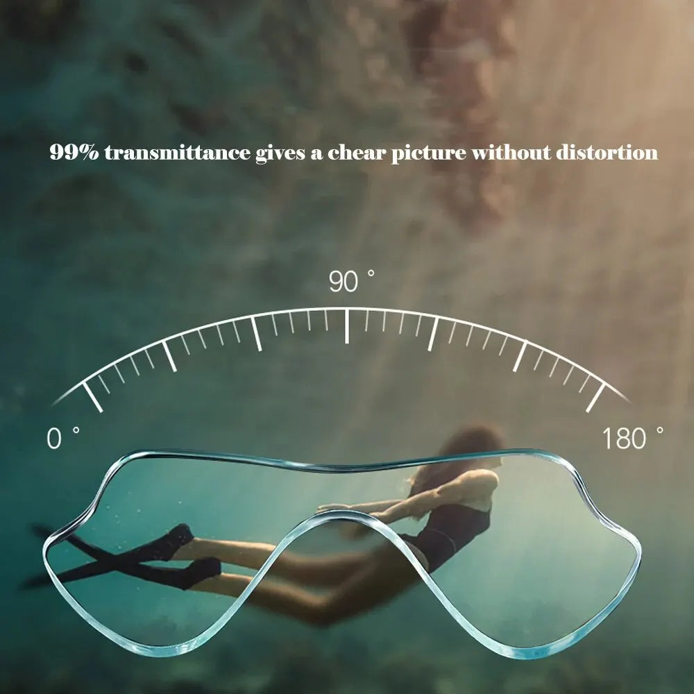 Dry Snorkel Set with Tempered Glass Diving Mask – Professional Panoramic Snorkeling Gear for Adults, Swimming and Training Kit