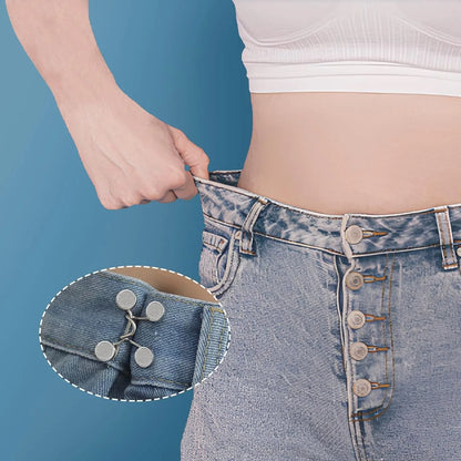 Jeans Button Waist Tightener - Adjustable Pants Button Pins for a Smaller Waist