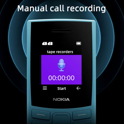 Nokia 105 4G 2023 Feature Phone – Dual SIM, 1450mAh Battery, FM Radio, Call Recording, Bluetooth 5.0, Hebrew Keyboard