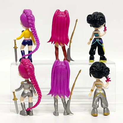6PCS K-Pop Demon Hunters Figure Set – PVC Cartoon Gaming Desk Decoration, Collectible Model Toys for Kids