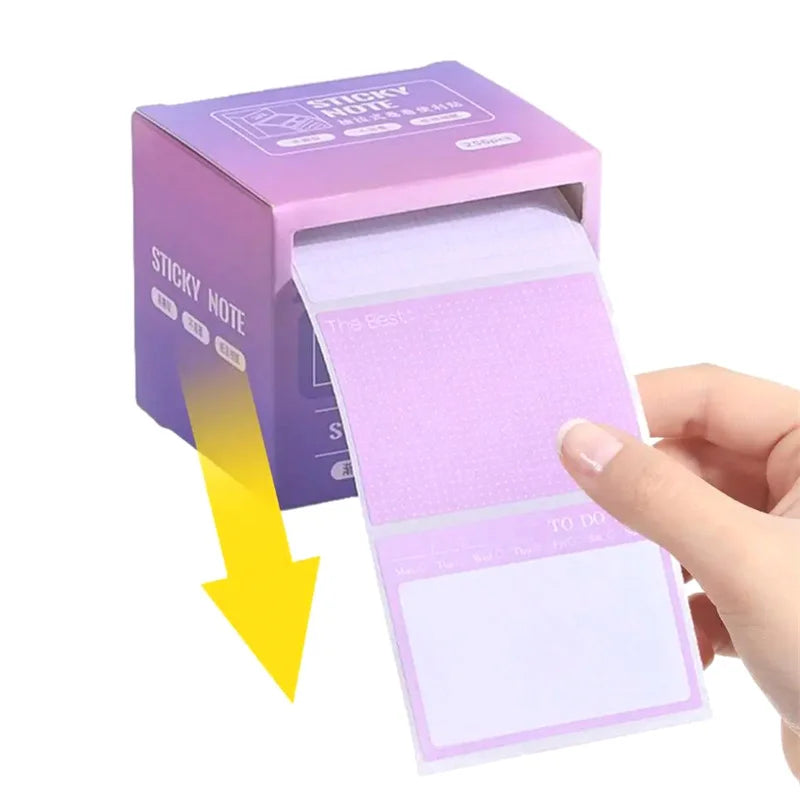 256 Sheets Pull-Out Sticky Notes Roll Tape – Self-Adhesive Memo Pads Sticker Labels for Writing, Noting & Office Organization