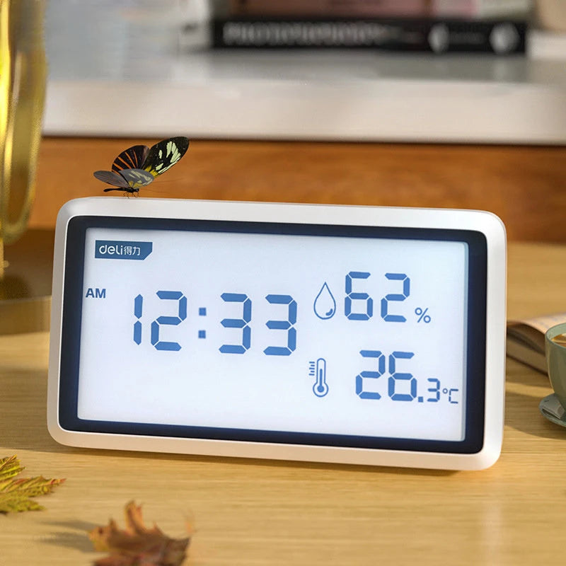 New Xiaomi Electronic Thermometer Hygrometer Weather Station: High Precision with Table Clock Function - Mini LCD Thermometer Tools