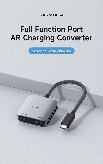 Hagibis AR Glasses Adapter USB-C Hub — Charging & Play Converter for Switch, Rokid, Xreal, RayNeo Air