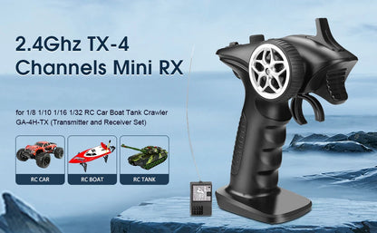 TX4 2.4GHz 4CH Radio Transmitter Controller with Receiver for RC Car and Boat Remote Control System