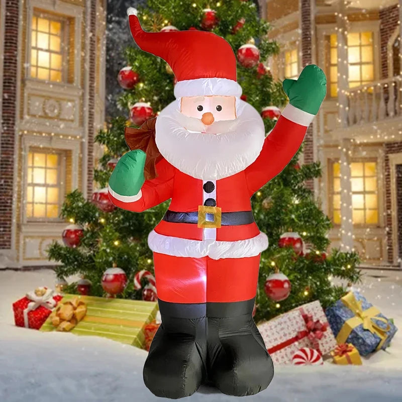 1.8M Inflatable Santa Claus Backpack Toy – Christmas Decoration with LED Light for Indoor & Outdoor Holiday Decor and Gifts