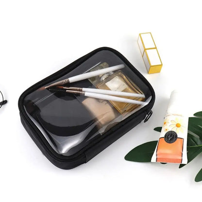 Transparent Travel Cosmetic Bag - Waterproof Zipper Makeup & Toiletry Organizer Case