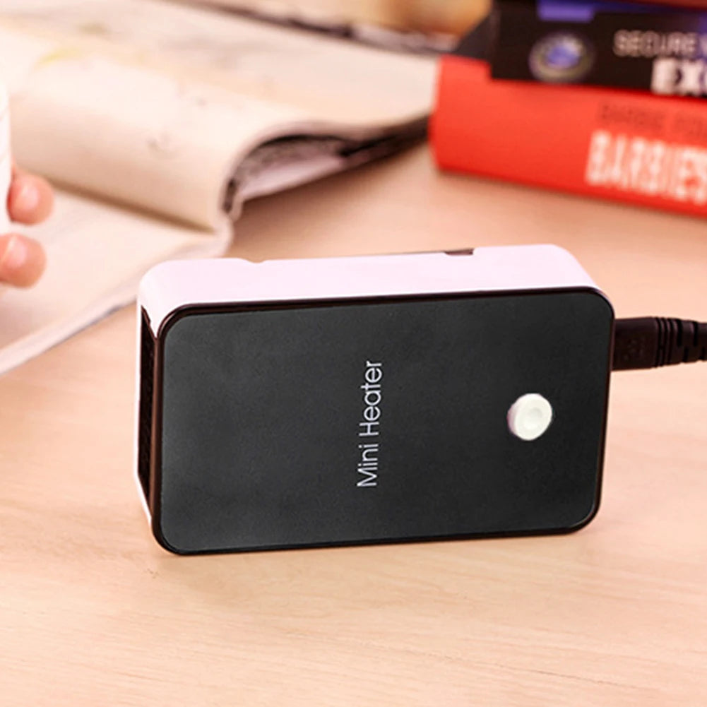 Portable Electric Desktop Space Heater - Mini Warm Air Fan, Hand Warmer & Compact Winter Heating for Home, Dormitory and Office Use