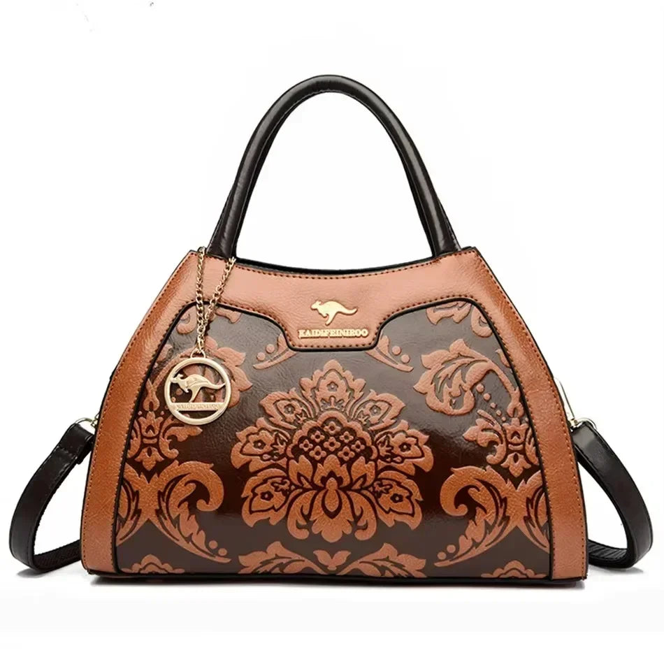 Luxury Fashion Print Women’s Handbag – Large Capacity Soft Leather Shoulder & Crossbody Designer Purse