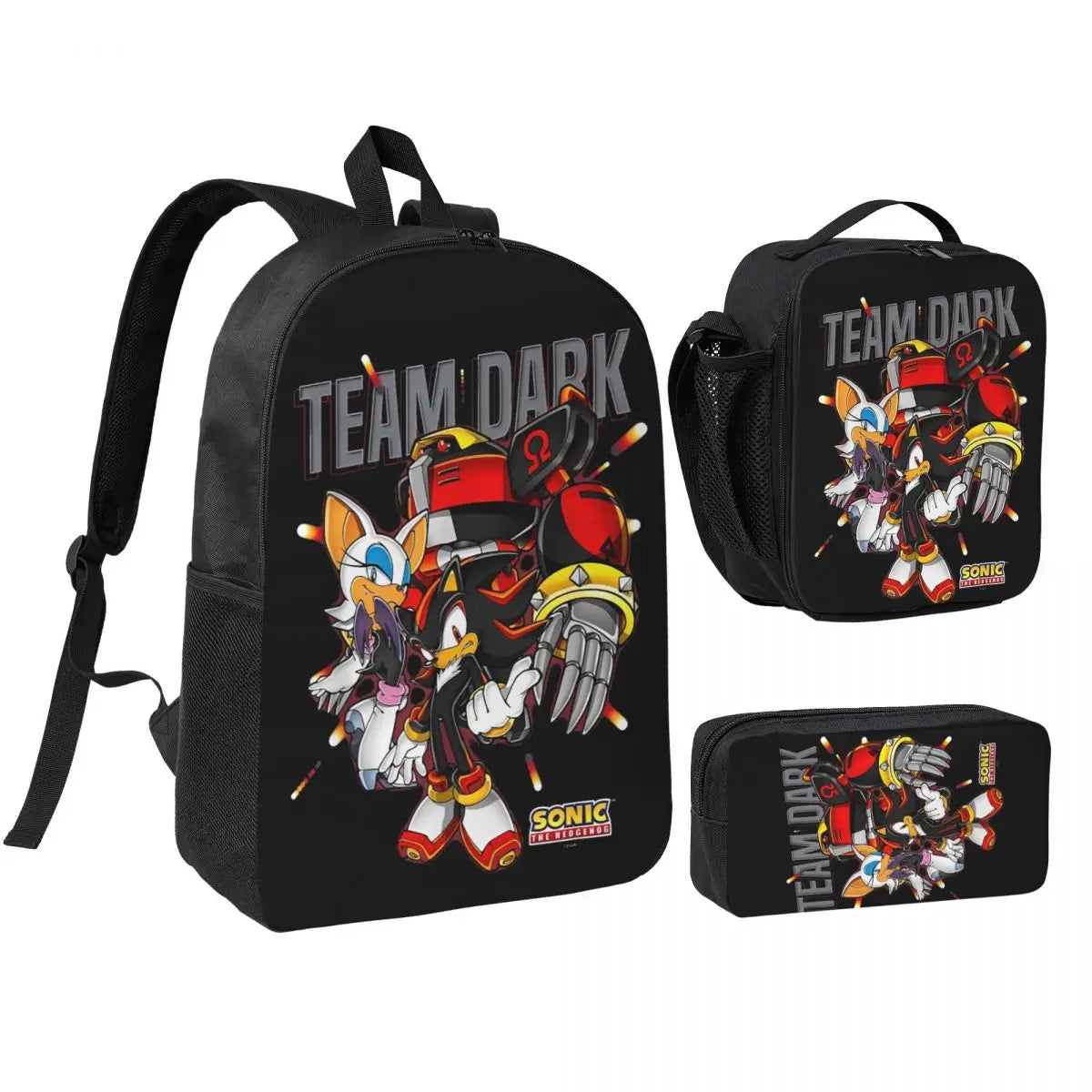 3-Piece Student Backpack Set - Cartoon School Bag with Lunch Bag and Pencil Case