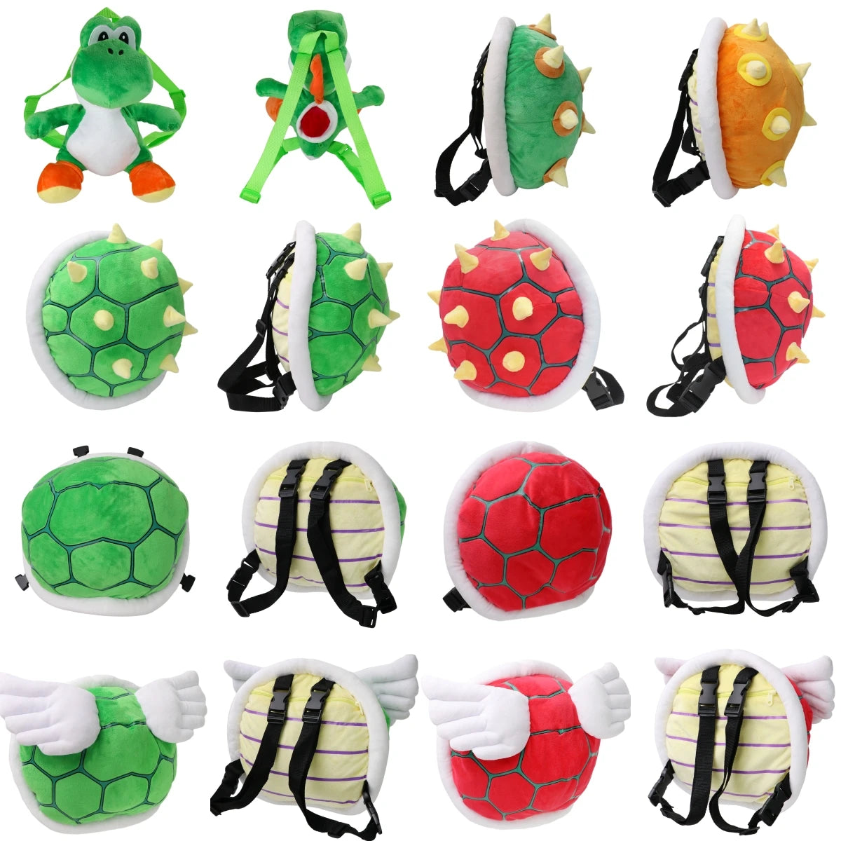 Super Mario Plush Backpack – 9 Styles Including Bowser, Yoshi & Koopa Troopa Cartoon Stuffed Toy Bag