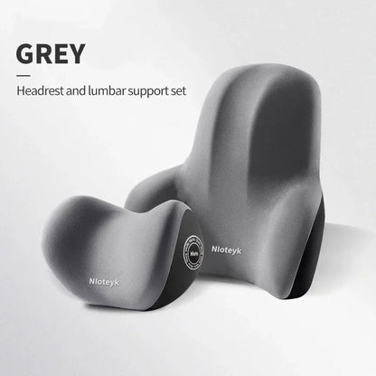 Universal Memory Foam Car Neck & Lumbar Support Cushion – Ergonomic Headrest Pillow & Waist Back Support for Car Seat Comfort Accessories
