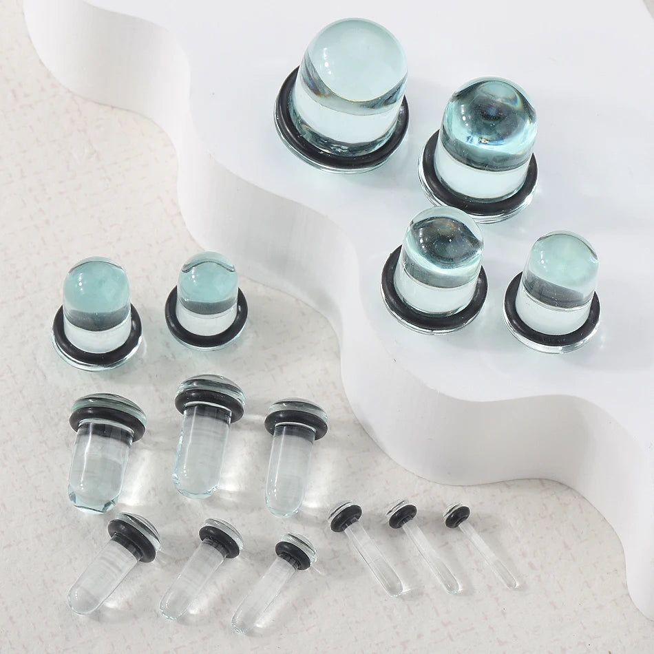 Glass Ear Tunnels & Plugs | Ear Stretchers, Expander Earrings for Women Body Jewelry 1.6–16mm