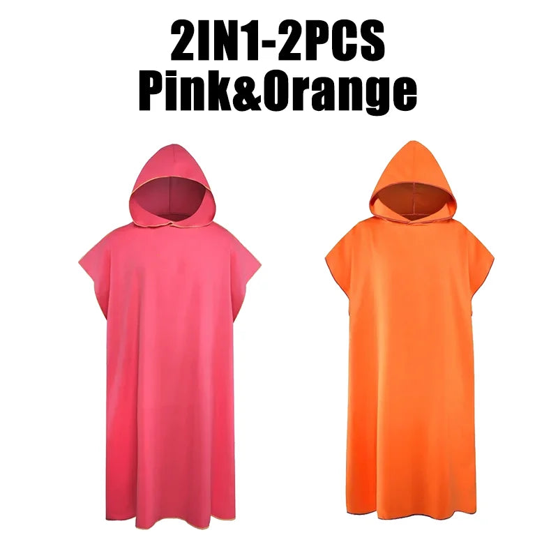 Microfiber Hooded Towel for Men & Women – Quick Dry Changing Robe, Beach, Swim & Travel Poncho Bathrobe