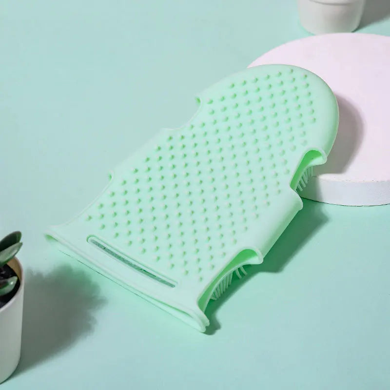 Japanese Silicone Bathing Brush – Cute Massage & Exfoliating Gloves for Pets and Body Scrubbing