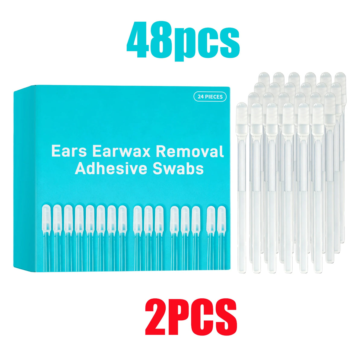 24-Piece Ear Wax Removal Kit - Soft Gel Ear Cleaning Sticks for Gentle Ear Care for Adults and Kids