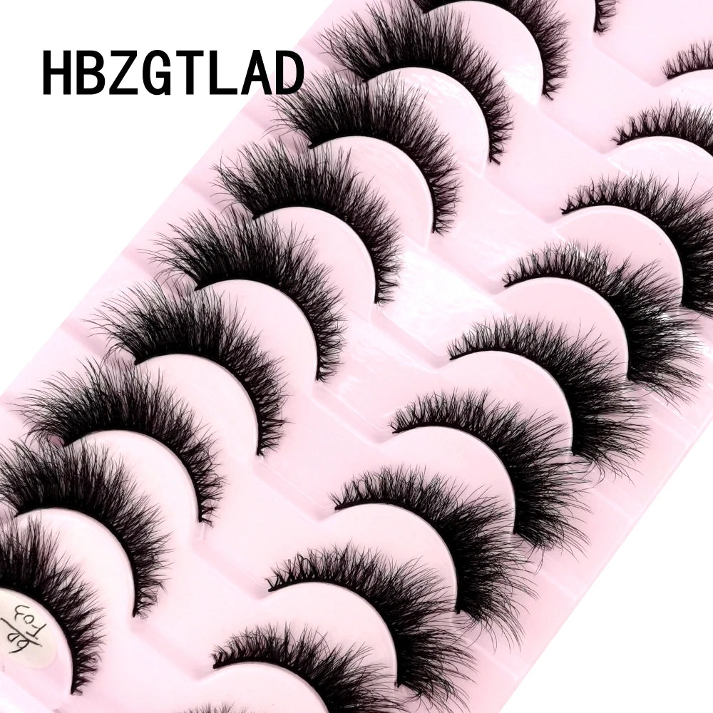 HBZGTLAD 10 Pairs 3D Faux Mink False Eyelashes – Natural Long Look Short Mink Lash Extensions for Makeup & Beauty