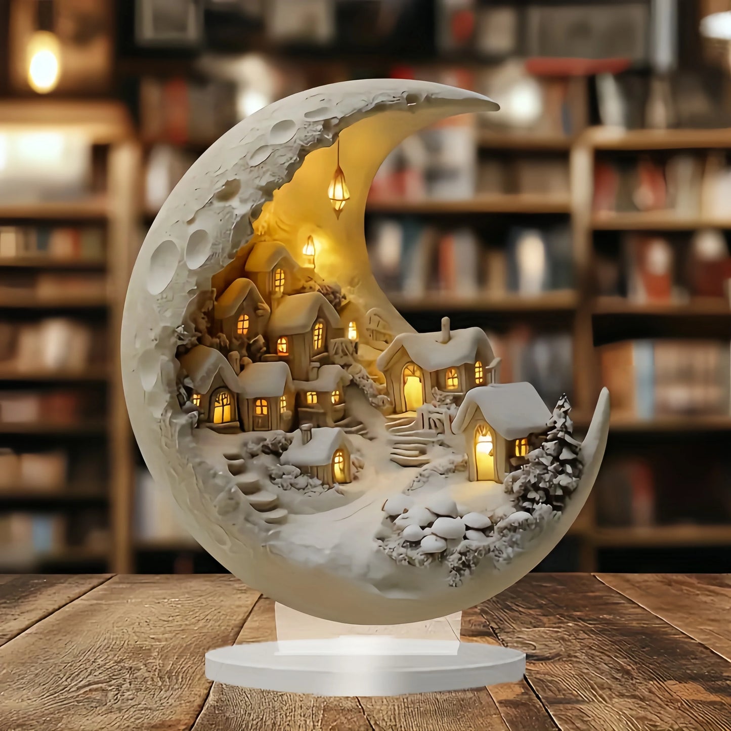Christmas Moonhouse DIY Ornament - 2D Acrylic Xmas Tree Desktop Decoration, Merry Christmas & New Year 2026 Gift
