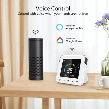 Tuya WiFi Smart Thermostat – IR Air Conditioner Remote with Temperature & Humidity Sensor, LCD Touch Screen, Google Home & Alexa Compatible