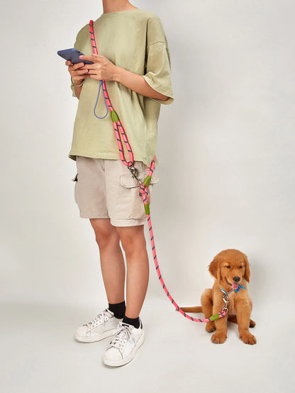 Reflective Nylon Dog Leash – Hands-Free Running & Walking Rope Lead for Small to Large Dogs