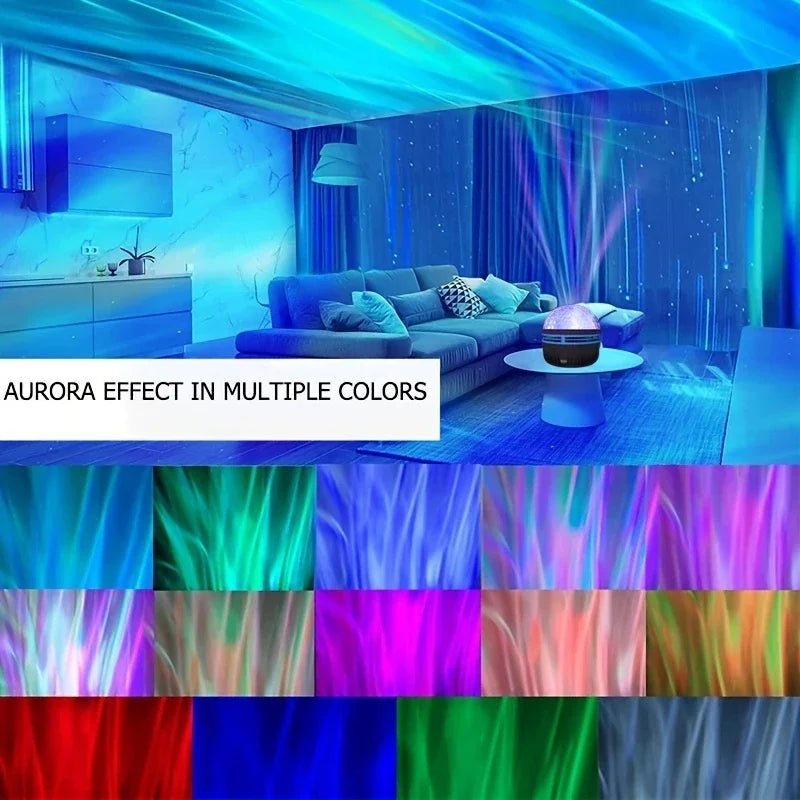 LED Starry Sky Aurora Projector - RGB Galaxy Night Light with Remote Control for Bedroom Home Party Decor