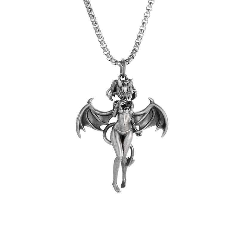 Gothic Skull Jesus Cross Necklace – Punk Catholic Amulet Jewelry for Men, Religious Pendant