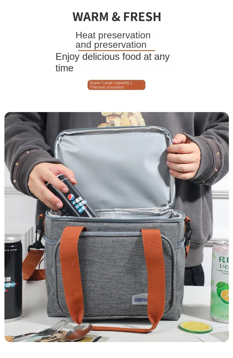 Double Layer Lunch Bag – Large Capacity Thermal Insulated Leakproof Cooler Tote for Work, School & Picnic