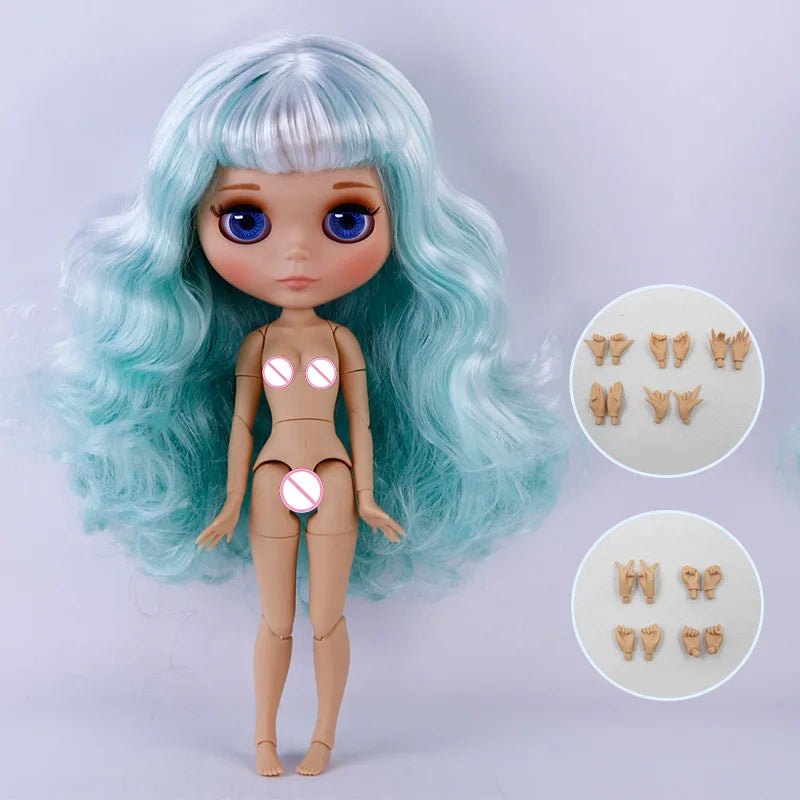 ICY DBS Blythe Doll – Tan Skin Matte Face with Eyebrows, 1/6 BJD Joint Body, Anime Christmas Gift