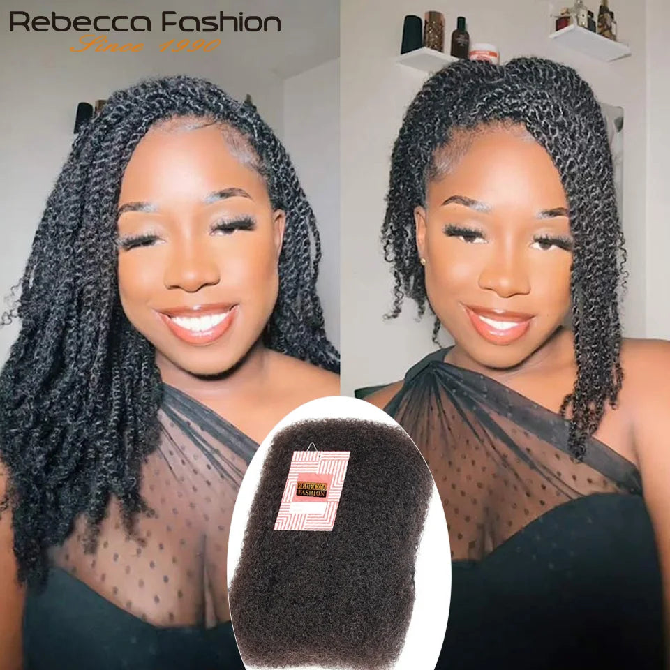 Brazilian Remy Afro Kinky Curly Bulk Human Hair – 50g Braiding Extensions for Dreadlocks & Crochet Twists