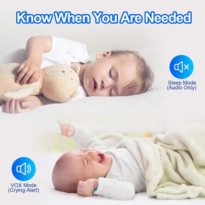 7" No WiFi Baby Monitor – Wireless Video Surveillance Camera, 2-Way Audio, Night Vision, 4X Zoom & 5000mAh Long Battery Life Kids Monitor