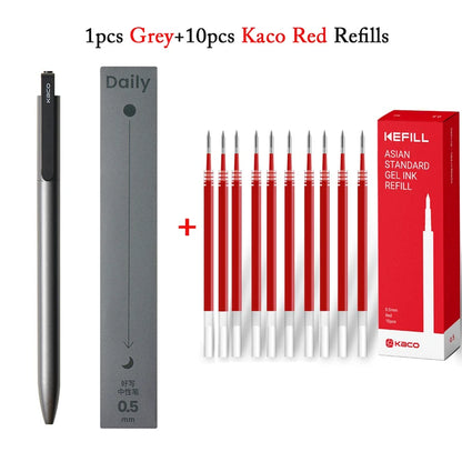 KACO Metal Clip Gel Pen - 0.5mm Black Ink Quick Dry Signature Pen with 800M Smooth Writing Capacity