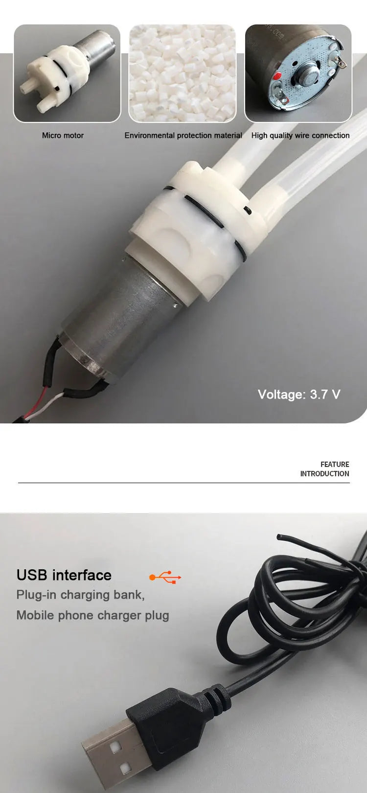 DIY High-Flow Electric Wine Pump – USB Interface Peristaltic Dosing Pump, Miniature Water & Hose Pump