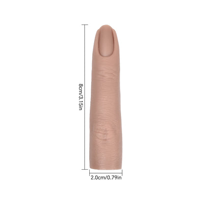 Realistic Silicone Nail Art Practice Finger - Manicure Training & Display Tool