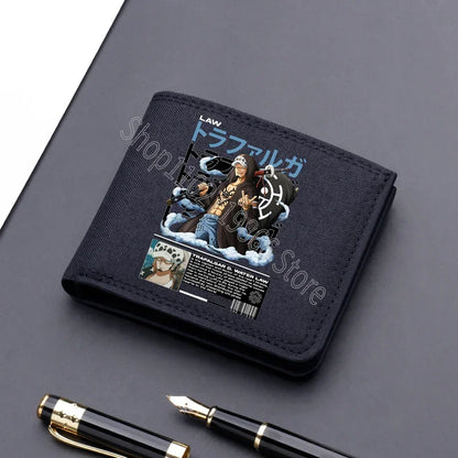 One Piece Men’s Wallet – Multi-Card Slots, Cartoon Anime Print, Portable Purse for Boys & Birthday Gifts