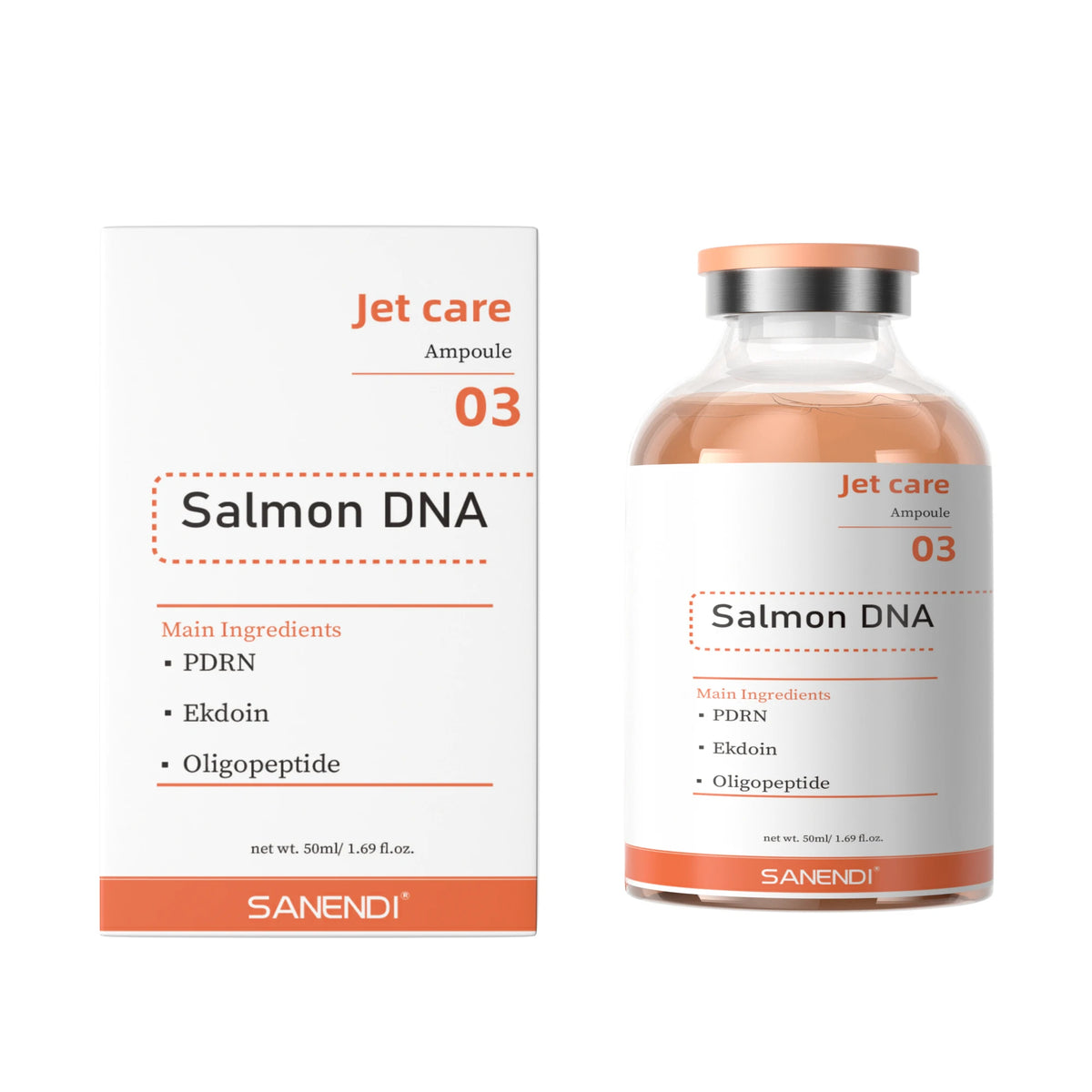 PDRN Salmon DNA Facial Serum - Skin Booster Ampoule & Beauty Salon Care Kit for Glowing Skin