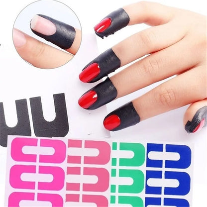 U-Shape Nail Form Guide Sticker - Stripping Tape for Anti-Splash Nail Protection, Creative Fingerprint Stickers for Finger Skin Protection